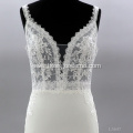 Customized Beading Crystal Long Mermaid vneck wedding dress luxury